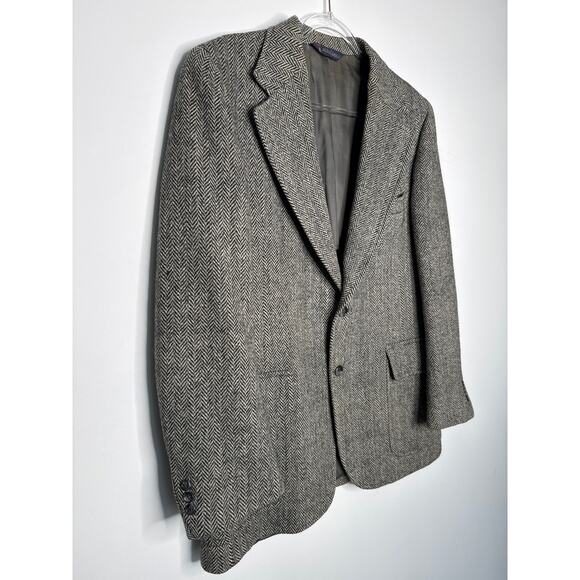 Harris Tweed Herringbone Wool Blazer 1980s–1990s Cavalier S.H. Franklin Medium - Picture 3 of 13